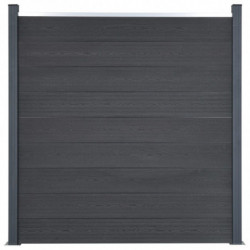 Zaunelement-Set Grau 353x186 cm WPC