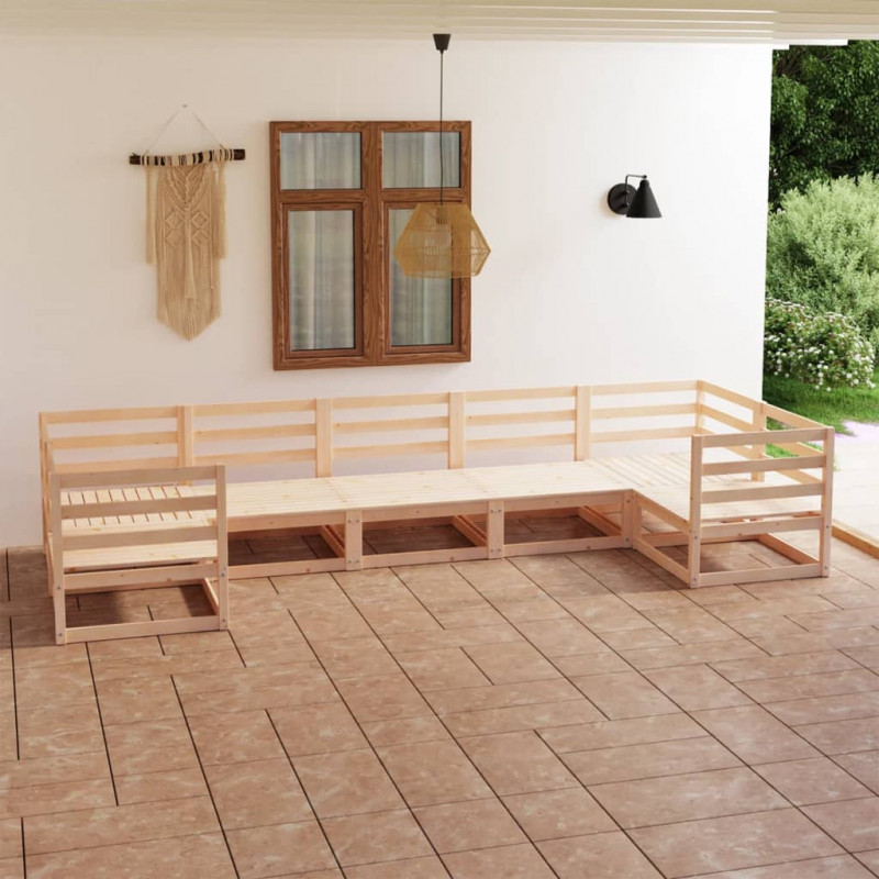 7-tlg. Garten-Lounge-Set Messalina Massivholz Kiefer