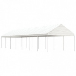 Pavillon mit Dach Weiß 15,61x4,08x3,22 m Polyethylen