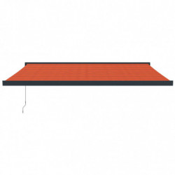 Markise Einziehbar Orange und Braun 4,5x3 m Stoff und Aluminium