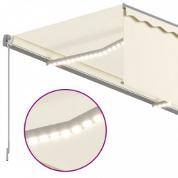 Markise Automatisch mit Rollo LED Windsensor 4,5x3 m Creme