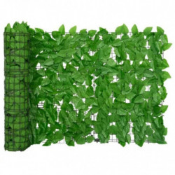 Balkon-Sichtschutz mit Grünen Blättern 200x75 cm