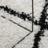Teppich Shaggy Hochflor Modern Creme und Schwarz Ø 80 cm