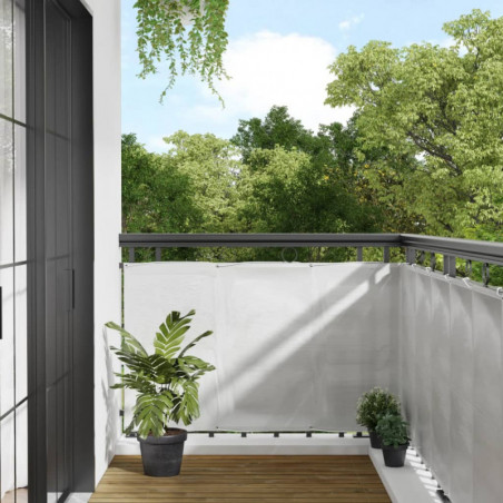 Balkon-Sichtschutz Hellgrau 90x700 cm 100 % Polyester Oxford