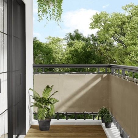Balkon-Sichtschutz Beige 75x800 cm 100 % Polyester-Oxford