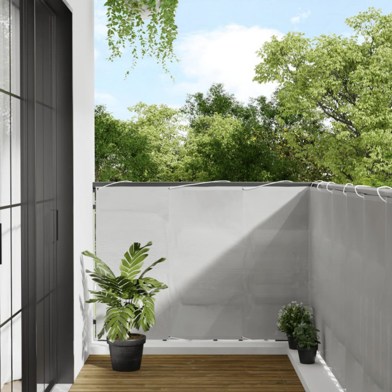 Balkon-Sichtschutz Hellgrau 120x700 cm 100 % Polyester-Oxford