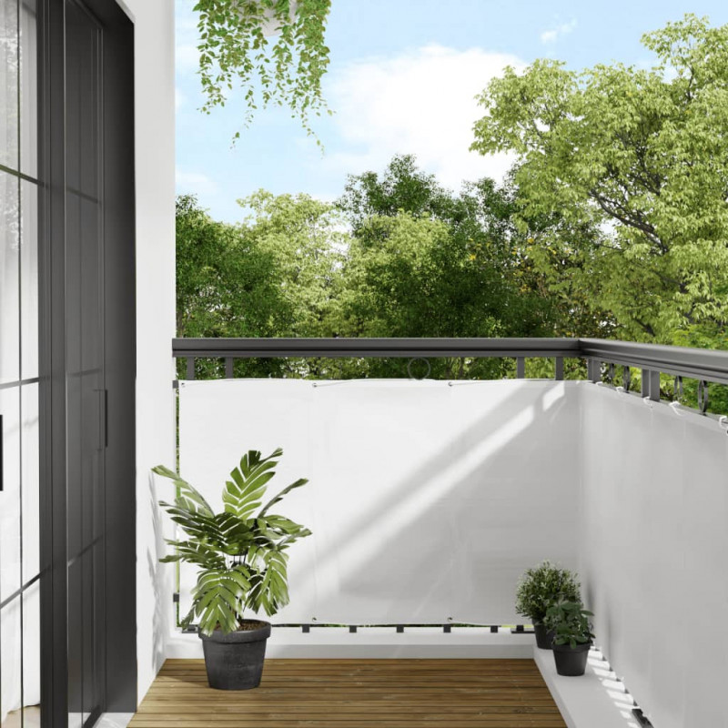 Balkon-Sichtschutz Weiß 90x800 cm 100 % Polyester-Oxford