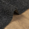 Teppich Shaggy Hochflor Modern Anthrazit 120x120 cm