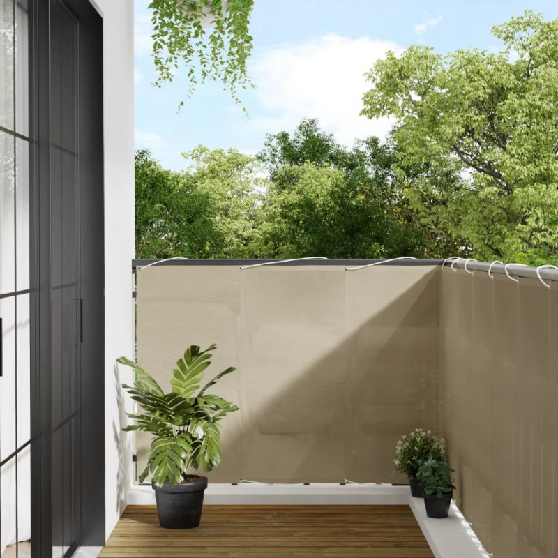 Balkon-Sichtschutz Beige 120x800 cm 100 % Polyester-Oxford