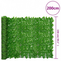 Balkon-Sichtschutz mit Grünen Blättern 200x150 cm