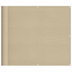 Balkon-Sichtschutz Beige 90x1000 cm 100 % Polyester-Oxford