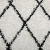 Teppich Shaggy Hochflor Modern Creme und Schwarz 80x250 cm