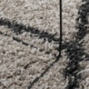 Teppich Shaggy Hochflor Modern Beige und Anthrazit 80x250 cm