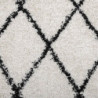 Teppich Shaggy Hochflor Modern Creme und Schwarz 100x200 cm
