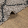 Teppich Shaggy Hochflor Modern Beige und Anthrazit 120x170 cm