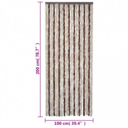 Fliegenvorhang Beige und Hellbraun 100x200 cm Chenille