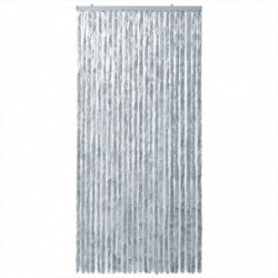Fliegenvorhang Weiß und Grau 100x200 cm Chenille
