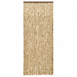 Fliegenvorhang Beige und Braun 100x200 cm Chenille