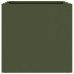 Pflanzkübel 2 Stk. Olivgrün 32x30x29 cm Kaltgewalzter Stahl