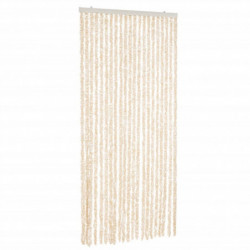 Fliegenvorhang Beige und Weiß 100x220 cm Chenille