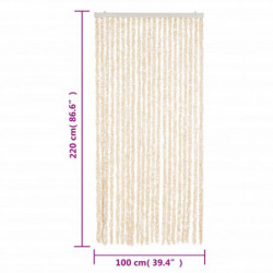 Fliegenvorhang Beige und Weiß 100x220 cm Chenille