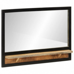 Spiegel mit Ablage 80x8x55 cm Glas und Massivholz Mango