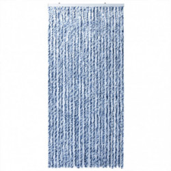 Fliegenvorhang Blau und Weiß 100x230 cm Chenille