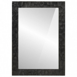 Badspiegel Schwarz 50x70x2,5 cm Massivholz Mango und Glas