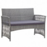 4-tlg. Garten-Lounge-Set Geli mit Auflage Poly Rattan Anthrazit