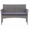 4-tlg. Garten-Lounge-Set Geli mit Auflage Poly Rattan Anthrazit