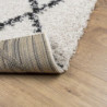 Teppich Shaggy Hochflor Modern Creme und Schwarz 160x160 cm