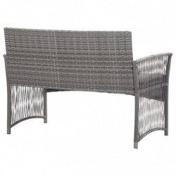 4-tlg. Garten-Lounge-Set Geli mit Auflage Poly Rattan Anthrazit