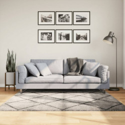 Teppich Shaggy Hochflor Modern Beige und Anthrazit 160x160 cm