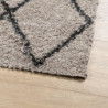 Teppich Shaggy Hochflor Modern Beige und Anthrazit 160x160 cm