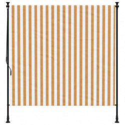 Außenrollo Orange und Weiß 150x270 cm Stoff und Stahl