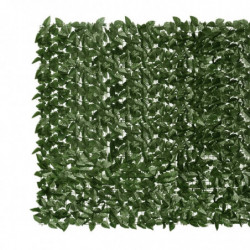 Balkon-Sichtschutz mit Dunkelgrünen Blättern 400x150 cm