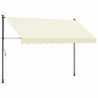 Markise Einziehbar Creme 300x150 cm Stoff und Stahl