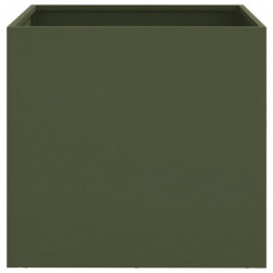 Pflanzkübel Olivgrün 49x47x46 cm Kaltgewalzter Stahl