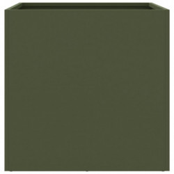 Pflanzkübel 2 Stk. Olivgrün 42x40x39 cm Kaltgewalzter Stahl