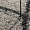 Teppich Shaggy Hochflor Modern Beige und Anthrazit 200x200 cm