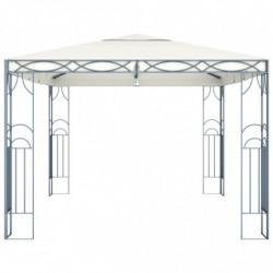 Pavillon Wilm mit LED-Lichterkette 400x300 cm Cremeweiß