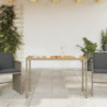 Gartentisch mit Akazienholz-Platte Grau 115x54x74cm Poly Rattan