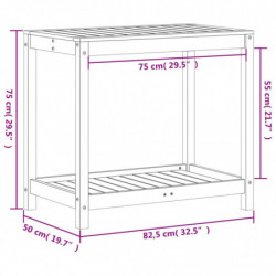 Pflanztisch Ablage Wachsbraun 82,5x50x75 cm Massivholz Kiefer