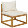 4-tlg. Garten-Lounge-Set Geoffrey mit Auflagen Creme Massivholz Akazie