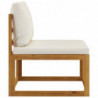 4-tlg. Garten-Lounge-Set Geoffrey mit Auflagen Creme Massivholz Akazie