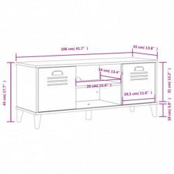 Schuhbank VIKEN Schwarz 106x35x45 cm Massivholz Kiefer