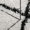 Teppich Shaggy Hochflor Modern Creme und Schwarz Ø 240 cm
