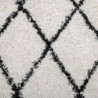 Teppich Shaggy Hochflor Modern Creme und Schwarz Ø 240 cm