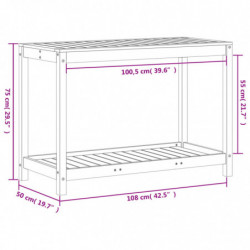 Pflanztisch mit Ablage 108x50x75 cm Massivholz Douglasie