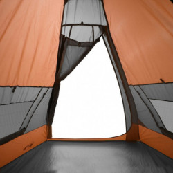 Campingzelt 7 Personen Grau Verdunkelungsstoff Wasserfest